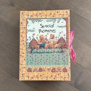 Special Moments Bear Hardcover Box, Photo Keepsake Journal, Album Ribbon Storage